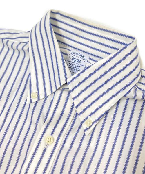 BROOKS BROTHERS（ブルックスブラザーズ）BROOKS BROTHERS (ブルックスブラザーズ) ストライプBDシャツ ホワイト×ブルー サイズ:14 1/2-32の古着・服飾アイテム