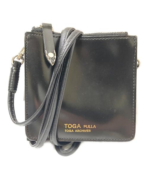 TOGA PULLA（トーガ プルラ）TOGA PULLA (トーガ プルラ) レザーショルダーウォレット ブラック サイズ:下記参照の古着・服飾アイテム