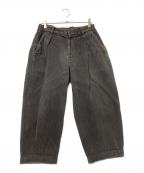COLINAコリーナ）の古着「DOUBLE TUCK WIDE TAPERED PANTS」｜グレー