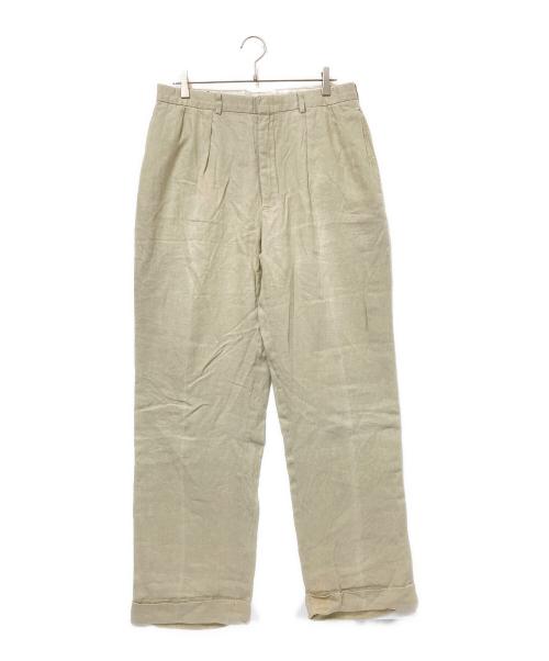POLO RALPH LAUREN（ポロ・ラルフローレン）POLO RALPH LAUREN (ポロ・ラルフローレン) リネンツータックパンツ ベージュ サイズ:W36×L32の古着・服飾アイテム