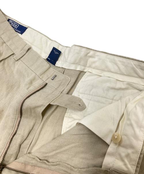 POLO RALPH LAUREN（ポロ・ラルフローレン）POLO RALPH LAUREN (ポロ・ラルフローレン) リネンツータックパンツ ベージュ サイズ:W36×L32の古着・服飾アイテム