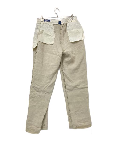 POLO RALPH LAUREN（ポロ・ラルフローレン）POLO RALPH LAUREN (ポロ・ラルフローレン) リネンツータックパンツ ベージュ サイズ:W36×L32の古着・服飾アイテム