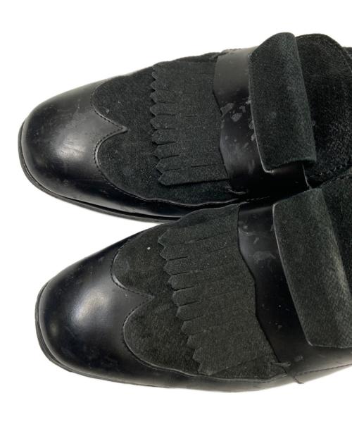 JIMMY CHOO（ジミーチュウ）JIMMY CHOO (ジミーチュウ) カンビネーションフリンジローファー ブラック サイズ:41の古着・服飾アイテム
