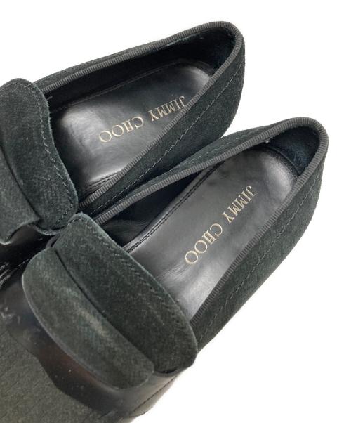 JIMMY CHOO（ジミーチュウ）JIMMY CHOO (ジミーチュウ) カンビネーションフリンジローファー ブラック サイズ:41の古着・服飾アイテム