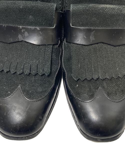 JIMMY CHOO（ジミーチュウ）JIMMY CHOO (ジミーチュウ) カンビネーションフリンジローファー ブラック サイズ:41の古着・服飾アイテム
