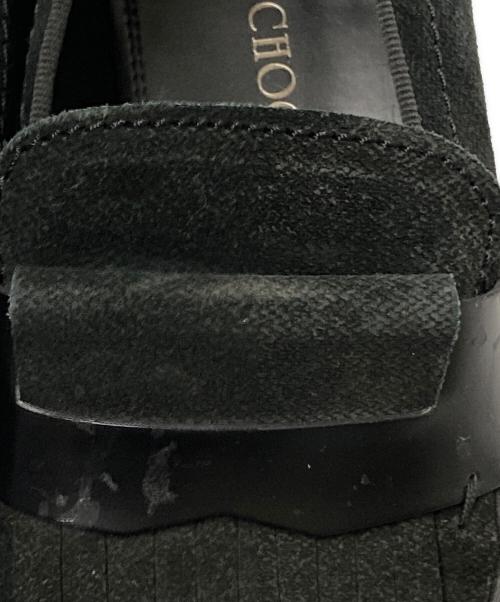 JIMMY CHOO（ジミーチュウ）JIMMY CHOO (ジミーチュウ) カンビネーションフリンジローファー ブラック サイズ:41の古着・服飾アイテム