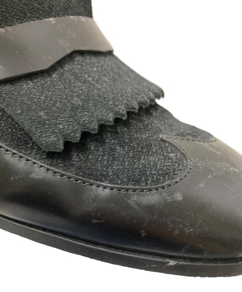 JIMMY CHOO（ジミーチュウ）JIMMY CHOO (ジミーチュウ) カンビネーションフリンジローファー ブラック サイズ:41の古着・服飾アイテム
