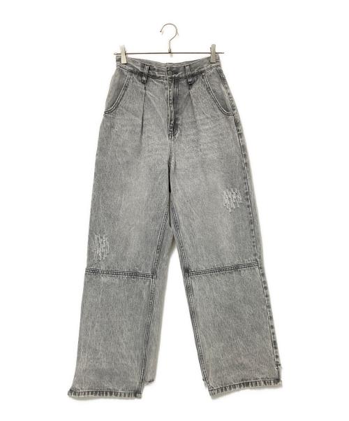 YENN（イエン）YENN (イエン) HIGH RISE TUCK WIDE PT グレー サイズ:36の古着・服飾アイテム