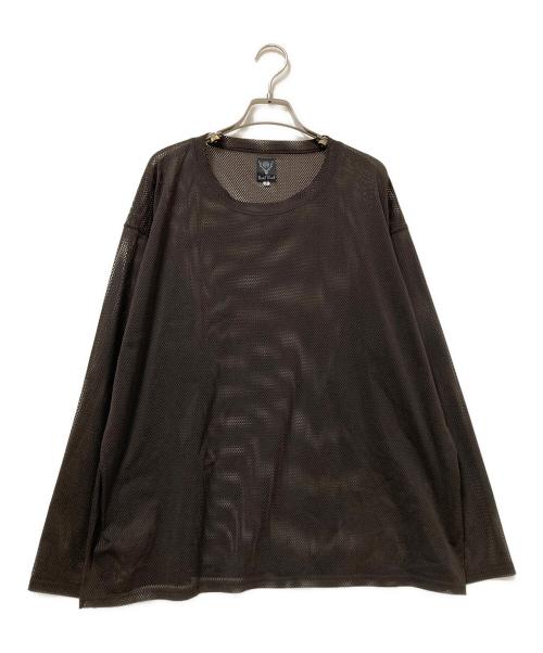 South2 West8（サウスツー ウエストエイト）South2 West8 (サウスツー ウエストエイト) S.S. CREW NECK MESH SHIRT ブラウン サイズ:Sの古着・服飾アイテム