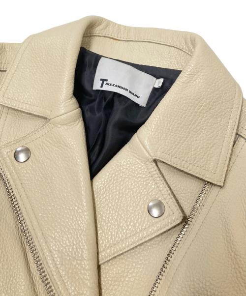 T by ALEXANDER WANG（ティーバイアレキサンダーワン）T by ALEXANDER WANG (ティーバイアレキサンダーワン) ダブルライダースジャケット アイボリー サイズ:6の古着・服飾アイテム