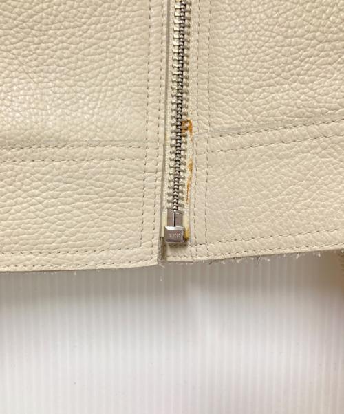 T by ALEXANDER WANG（ティーバイアレキサンダーワン）T by ALEXANDER WANG (ティーバイアレキサンダーワン) ダブルライダースジャケット アイボリー サイズ:6の古着・服飾アイテム