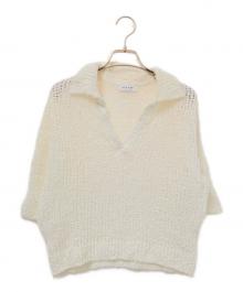 MARW UNITED ARROWS（マルゥ ユナイテッドアローズ）の古着「ペーパーポロカラーニット」｜ホワイト