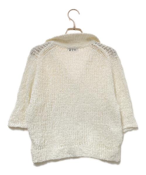 MARW UNITED ARROWS（マルゥ ユナイテッドアローズ）MARW UNITED ARROWS (マルゥ ユナイテッドアローズ) ペーパーポロカラーニット ホワイト サイズ:下記参照の古着・服飾アイテム