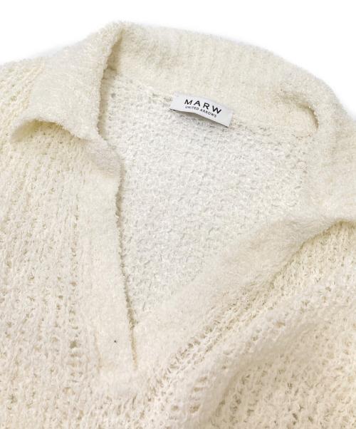 MARW UNITED ARROWS（マルゥ ユナイテッドアローズ）MARW UNITED ARROWS (マルゥ ユナイテッドアローズ) ペーパーポロカラーニット ホワイト サイズ:下記参照の古着・服飾アイテム