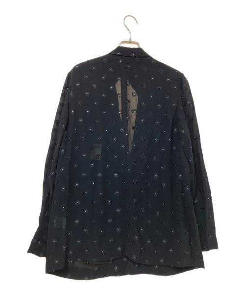 BACCA（バッカ）BACCA (バッカ) ブラックフラワー ソフトジャケット ブラック サイズ:36の古着・服飾アイテム