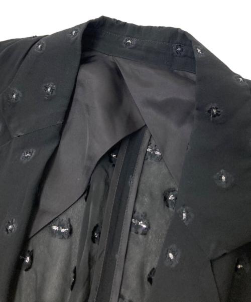 BACCA（バッカ）BACCA (バッカ) ブラックフラワー ソフトジャケット ブラック サイズ:36の古着・服飾アイテム