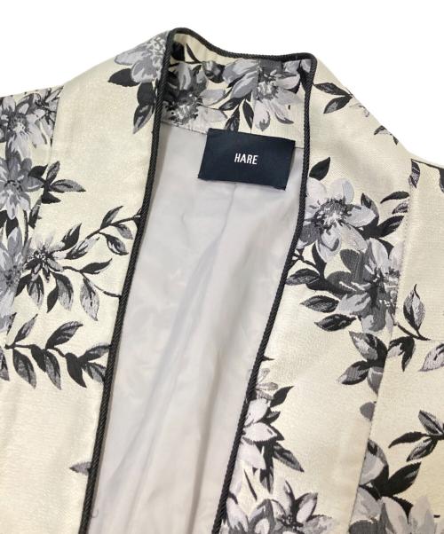 HARE（ハレ）HARE (ハレ) フラワージャガード ロングコート ベージュ×ブラック サイズ:Fの古着・服飾アイテム