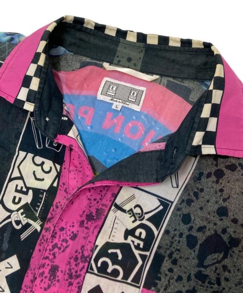C.E（シーイー）C.E (シーイー) 総柄シャツ ピンク×ブラック サイズ: Lの古着・服飾アイテム