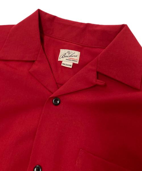 BACKERS（バッカーズ）BACKERS (バッカーズ) オープンカラーシャツ レッド サイズ:Mの古着・服飾アイテム