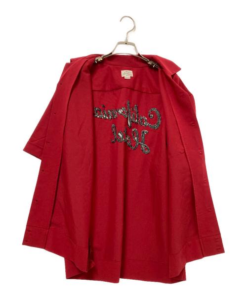 BACKERS（バッカーズ）BACKERS (バッカーズ) オープンカラーシャツ レッド サイズ:Mの古着・服飾アイテム