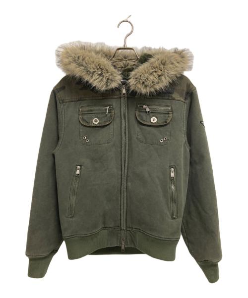AAKAM（アーカム）AAKAM (アーカム) Fur Camo Contrast Jacket グリーン サイズ:2の古着・服飾アイテム