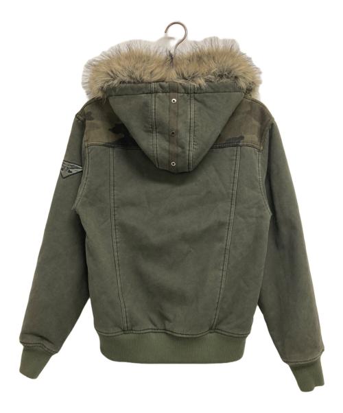 AAKAM（アーカム）AAKAM (アーカム) Fur Camo Contrast Jacket グリーン サイズ:2の古着・服飾アイテム
