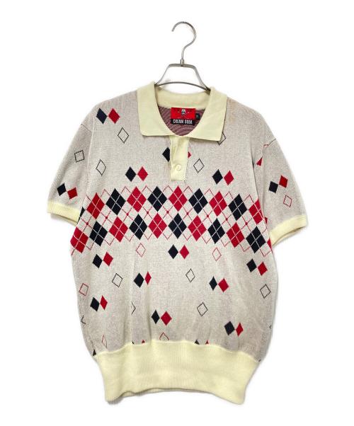 CREAM SODA（クリームソーダ）CREAM SODA (クリームソーダ) ジャガードポロシャツ レッド×ベージュ サイズ:Mの古着・服飾アイテム