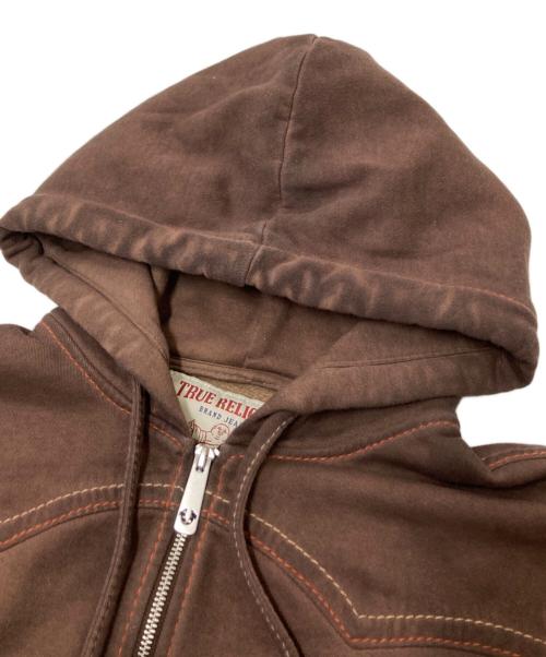 TRUE RELIGION（トゥルー レリジョン）TRUE RELIGION (トゥルー レリジョン) ダブルポケットジップパーカー ブラウン サイズ:Mの古着・服飾アイテム