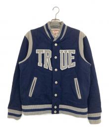 TRUE RELIGION（トゥルー レリジョン）の古着「スタジャン」｜グレー×ネイビー