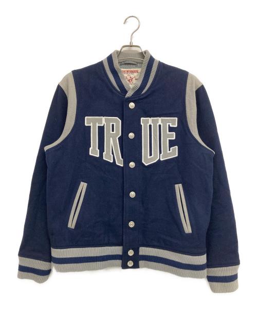 TRUE RELIGION（トゥルー レリジョン）TRUE RELIGION (トゥルー レリジョン) スタジャン グレー×ネイビー サイズ:Lの古着・服飾アイテム