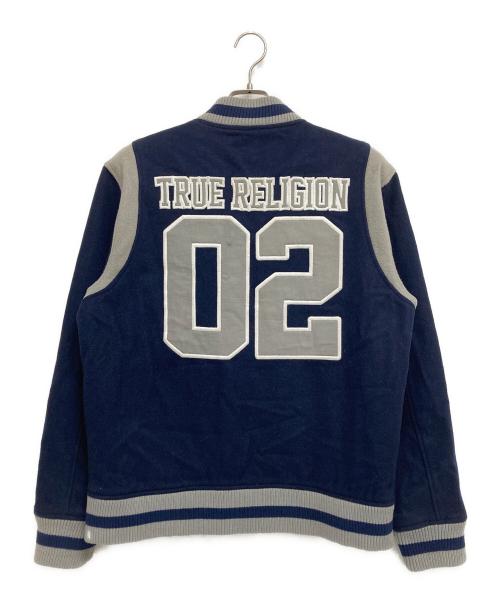 TRUE RELIGION（トゥルー レリジョン）TRUE RELIGION (トゥルー レリジョン) スタジャン グレー×ネイビー サイズ:Lの古着・服飾アイテム