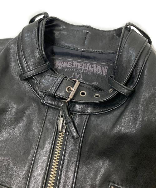 TRUE RELIGION（トゥルー レリジョン）TRUE RELIGION (トゥルー レリジョン) レザージャケット ブラック サイズ:Mの古着・服飾アイテム