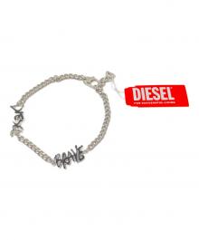 DIESEL（ディーゼル）の古着「BRAVE ブレスレット」｜シルバー×ブラック