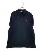 AMI Alexandre Mattiussiアミアレクサンドルマテュッシ）の古着「AMI DE COEUR POLO SHIRT」｜ブラック