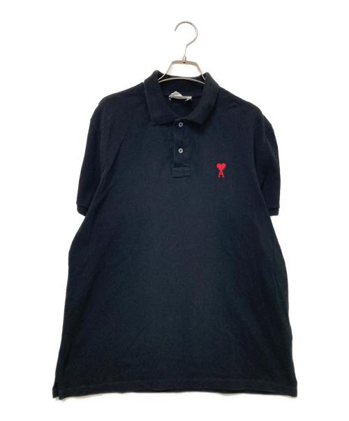AMI Alexandre Mattiussi（アミアレクサンドルマテュッシ）AMI Alexandre Mattiussi (アミアレクサンドルマテュッシ) AMI DE COEUR POLO SHIRT ブラック サイズ:Mの古着・服飾アイテム