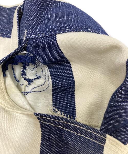 Wrangler（ラングラー）Wrangler (ラングラー) ストライプフレアパンツ ホワイト×ブルー サイズ:W38×L30の古着・服飾アイテム
