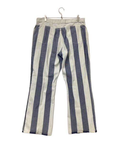 Wrangler（ラングラー）Wrangler (ラングラー) ストライプフレアパンツ ホワイト×ブルー サイズ:W38×L30の古着・服飾アイテム