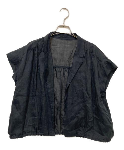 SHIPS（シップス）SHIPS (シップス) リネンラペルデザイン羽織シャツ ブラック サイズ:ONE SIZE 未使用品の古着・服飾アイテム