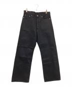 Graphpaperグラフペーパー）の古着「Selvage Denim Five Pocket Wide Straight Pants」｜ブラック
