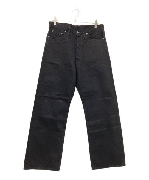 Graphpaper（グラフペーパー）Graphpaper (グラフペーパー) Selvage Denim Five Pocket Wide Straight Pants ブラック サイズ:2の古着・服飾アイテム