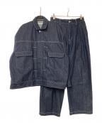 WYM LIDNMウィム バイ リドム）の古着「HEAVY OZ WIDE DENIM SET-UP」｜インディゴ