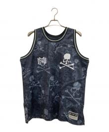 Mastermind WORLD×MITCHELL & NESS（マスターマインド ワールド×ミッチェルアンドネス）の古着「スカルプリントゲームシャツ」｜グレー