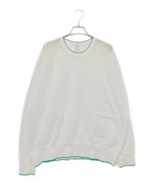 6(ROKU) BEAUTY&YOUTH（ロク ビューティーアンドユース）の古着「LINE COLOR CREW NECK KNIT」｜ホワイト