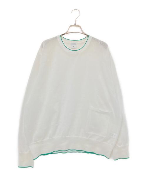 6(ROKU) BEAUTY&YOUTH（ロク ビューティーアンドユース）6(ROKU) BEAUTY&YOUTH (ロク ビューティーアンドユース) LINE COLOR CREW NECK KNIT ホワイト サイズ:下記参照の古着・服飾アイテム