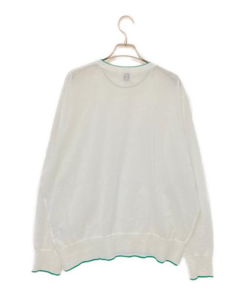6(ROKU) BEAUTY&YOUTH（ロク ビューティーアンドユース）6(ROKU) BEAUTY&YOUTH (ロク ビューティーアンドユース) LINE COLOR CREW NECK KNIT ホワイト サイズ:下記参照の古着・服飾アイテム