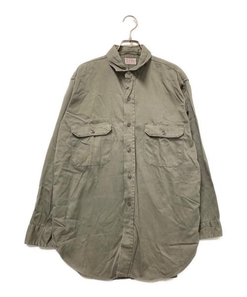 HERCULES（ヘラクレス）HERCULES (ヘラクレス) 50-60‘S luster chinoワークシャツ ベージュ サイズ:下記参照の古着・服飾アイテム