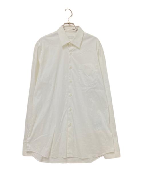 PRADA（プラダ）PRADA (プラダ) フロントロゴパッチ付きシャツ ホワイト サイズ:41/16の古着・服飾アイテム