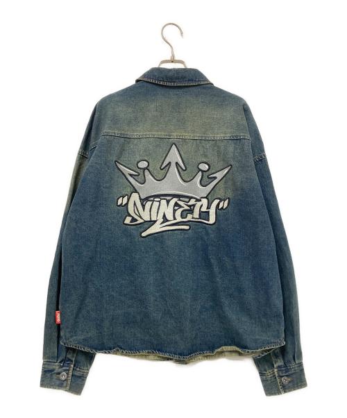 9090（9090）9090 (9090) King Logo Denim L/S Shirts インディゴ サイズ:下記参照の古着・服飾アイテム