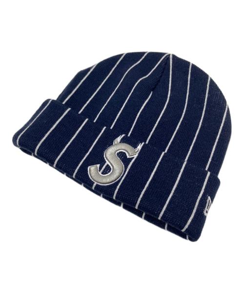 SUPREME（シュプリーム）SUPREME (シュプリーム) New Era (ニューエラ) Devil S Logo Beanie Stripe ネイビー×ホワイト サイズ:下記参照の古着・服飾アイテム