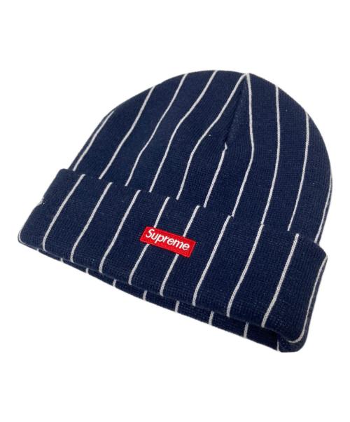 SUPREME（シュプリーム）SUPREME (シュプリーム) New Era (ニューエラ) Devil S Logo Beanie Stripe ネイビー×ホワイト サイズ:下記参照の古着・服飾アイテム